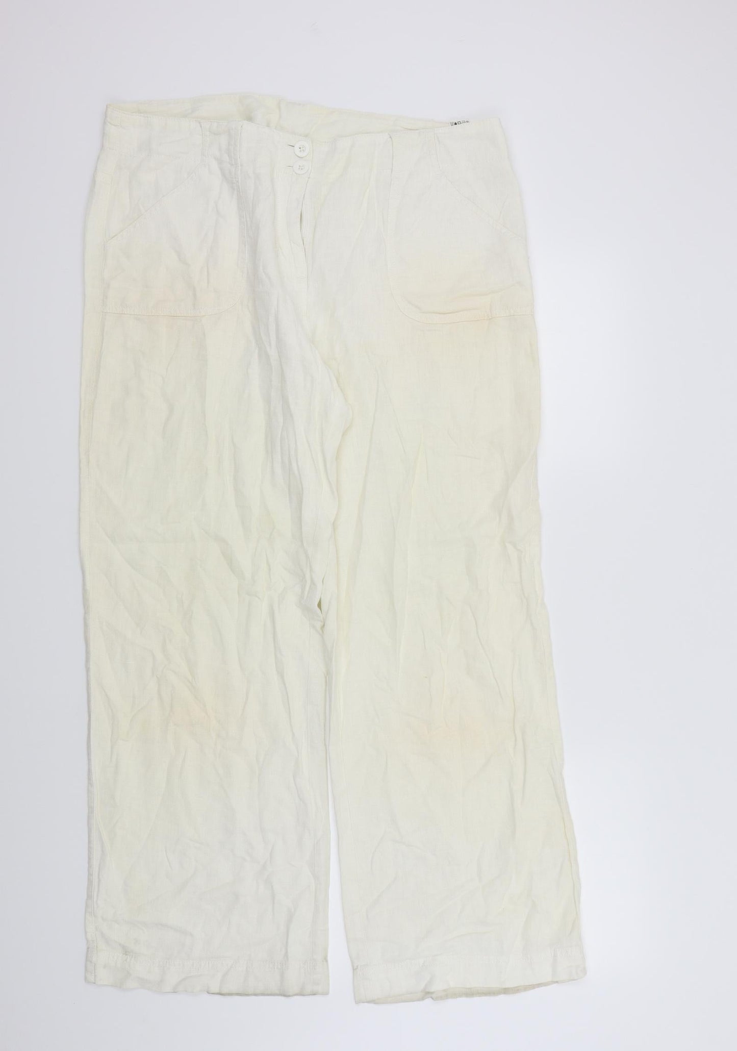 M&S Womens Beige   Trousers  Size 16 L29 in