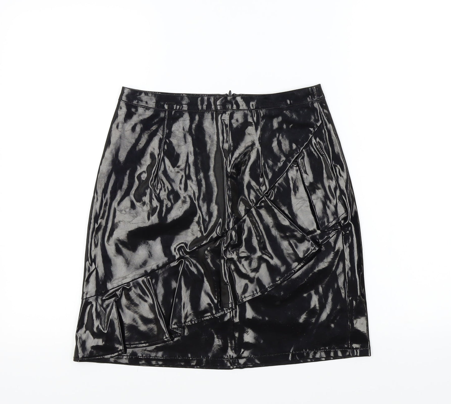 MAD BUT MAGIC Womens Black   A-Line Skirt Size S  - Frill Detail