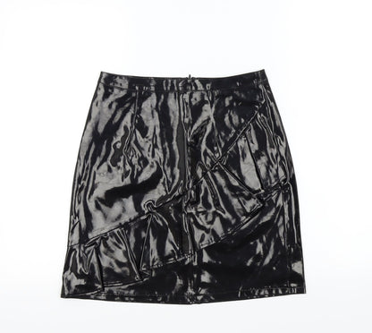 MAD BUT MAGIC Womens Black   A-Line Skirt Size S  - Frill Detail
