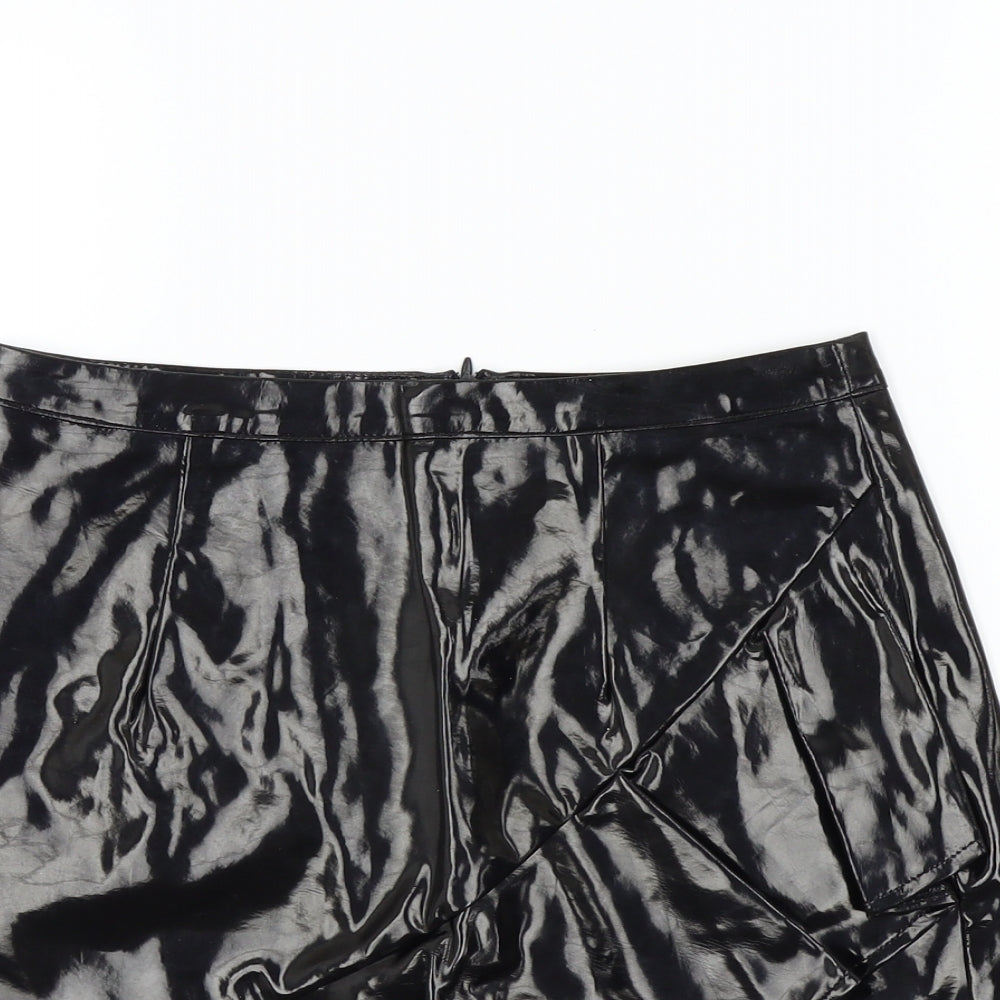 MAD BUT MAGIC Womens Black   A-Line Skirt Size S  - Frill Detail