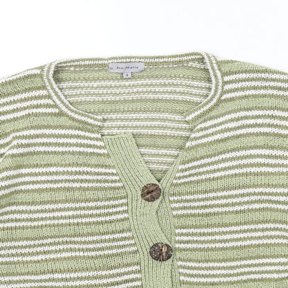 Ann marie Womens Green Striped  Cardigan Jumper Size L