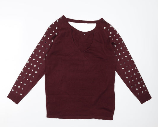 BE YOU Womens Purple   Pullover Jumper Size 12