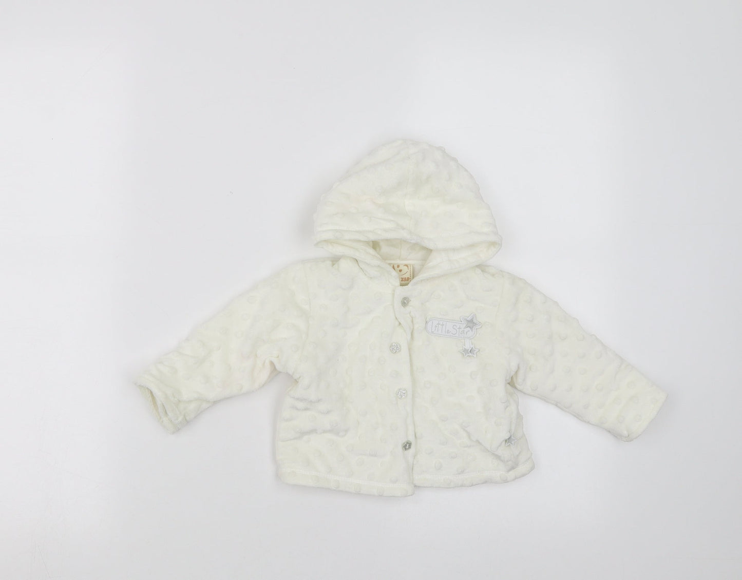 Zip Zap Girls Ivory Polka Dot  Cardigan Jumper Size 0-3 Months  - hooded
