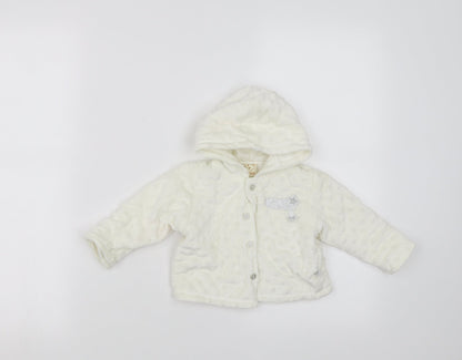 Zip Zap Girls Ivory Polka Dot  Cardigan Jumper Size 0-3 Months  - hooded