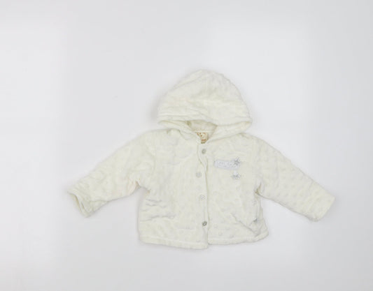 Zip Zap Girls Ivory Polka Dot  Cardigan Jumper Size 0-3 Months  - hooded