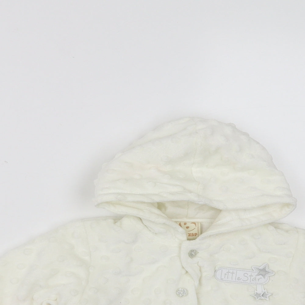 Zip Zap Girls Ivory Polka Dot  Cardigan Jumper Size 0-3 Months  - hooded