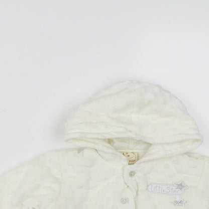 Zip Zap Girls Ivory Polka Dot  Cardigan Jumper Size 0-3 Months  - hooded