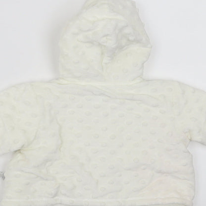 Zip Zap Girls Ivory Polka Dot  Cardigan Jumper Size 0-3 Months  - hooded