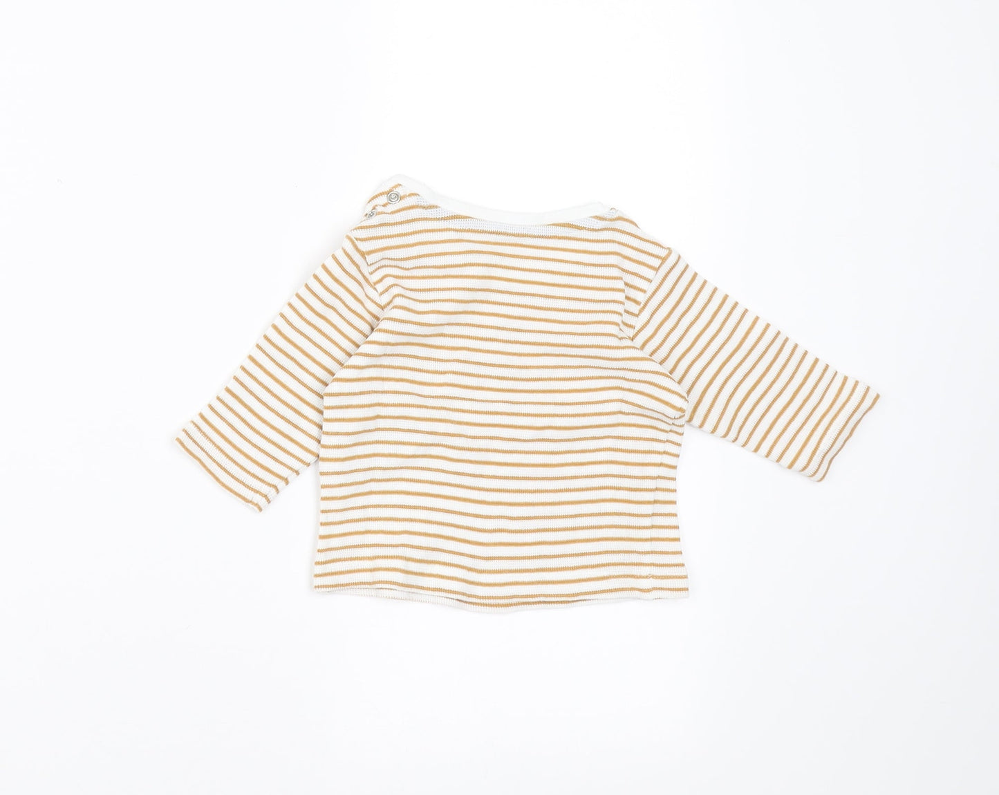Marks and Spencer Baby Beige Striped  Basic T-Shirt Size 3-6 Months