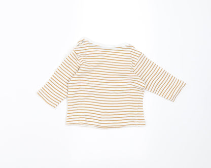 Marks and Spencer Baby Beige Striped  Basic T-Shirt Size 3-6 Months