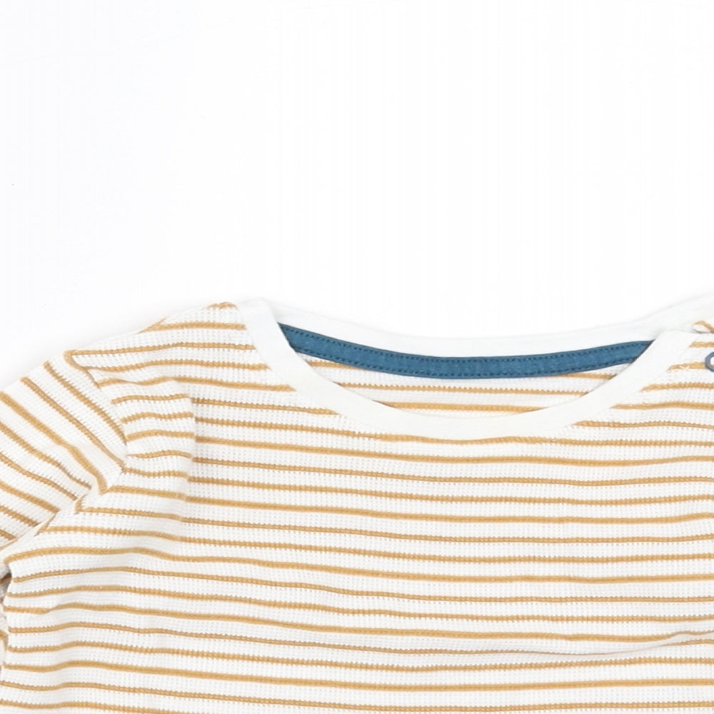 Marks and Spencer Baby Beige Striped  Basic T-Shirt Size 3-6 Months
