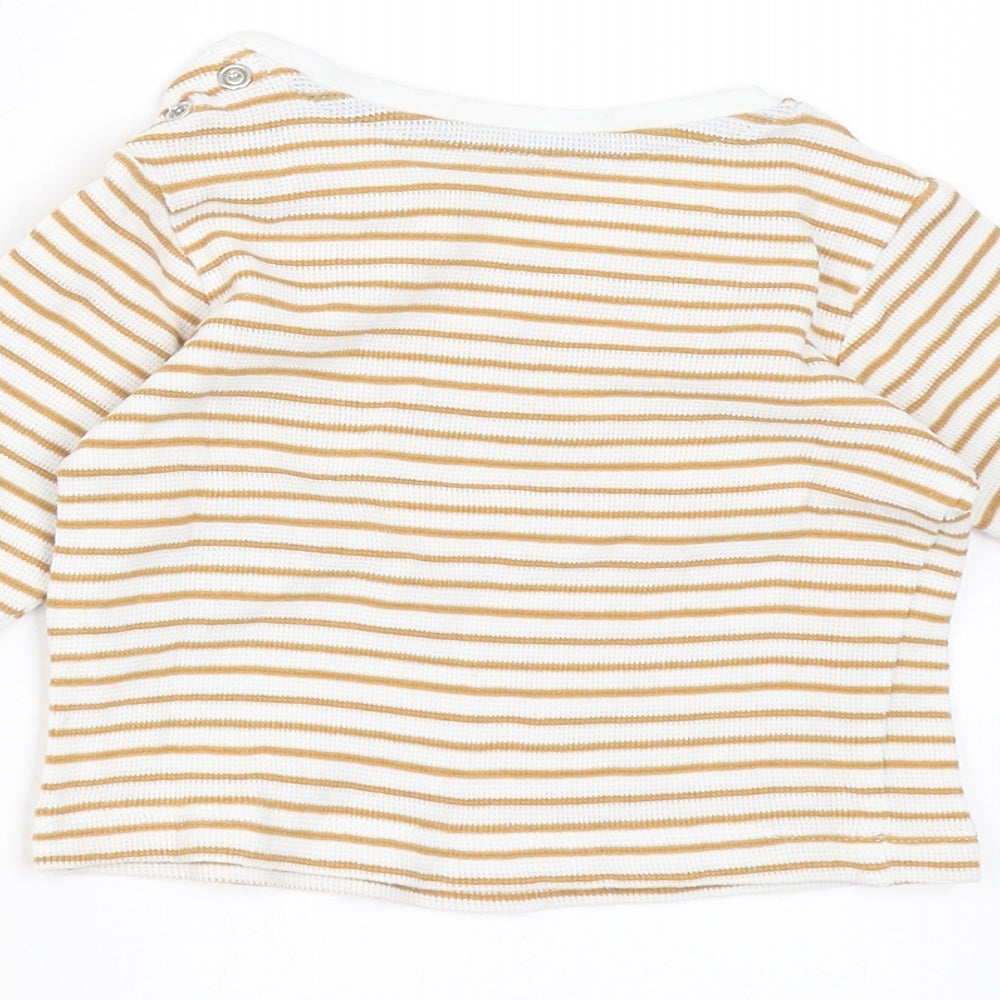 Marks and Spencer Baby Beige Striped  Basic T-Shirt Size 3-6 Months