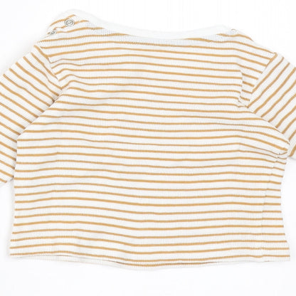 Marks and Spencer Baby Beige Striped  Basic T-Shirt Size 3-6 Months