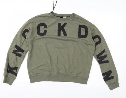 Divided Womens Green   Pullover Sweatshirt Size M