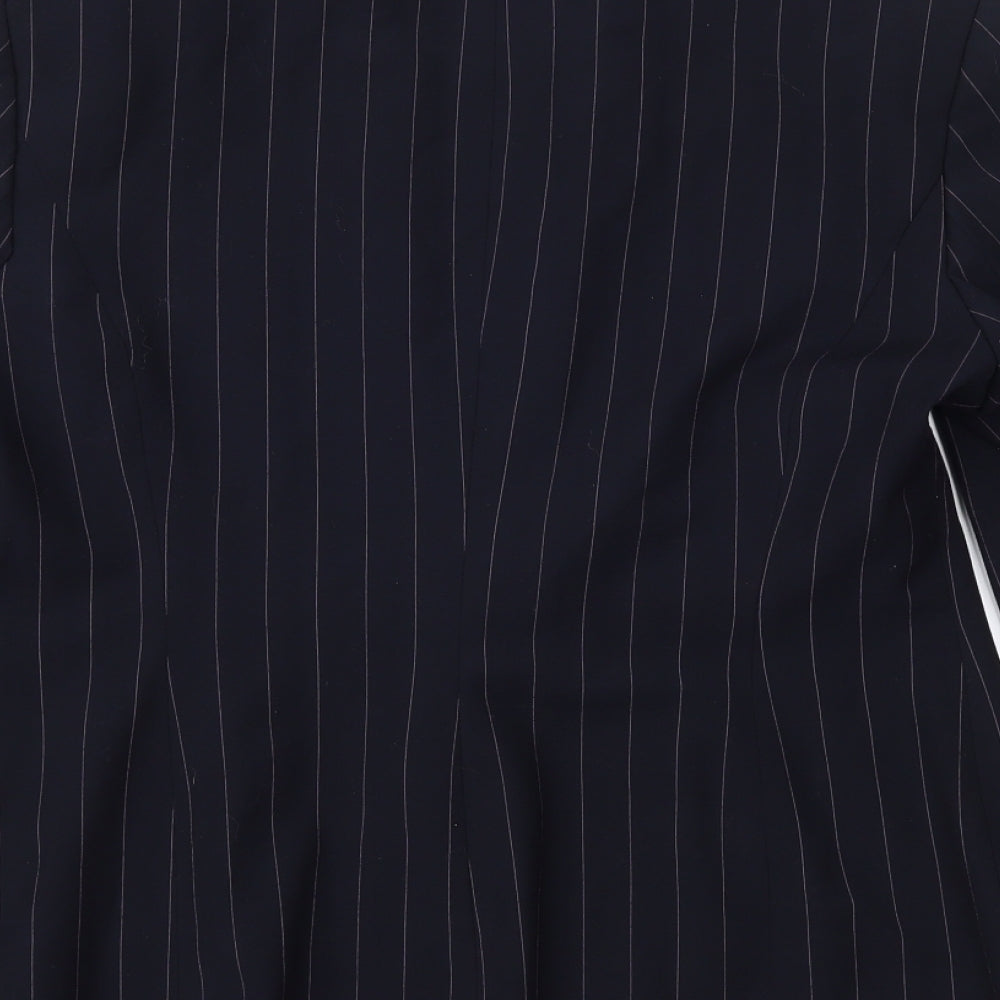 J. Taylor Womens Blue Striped  Jacket Suit Jacket Size 14