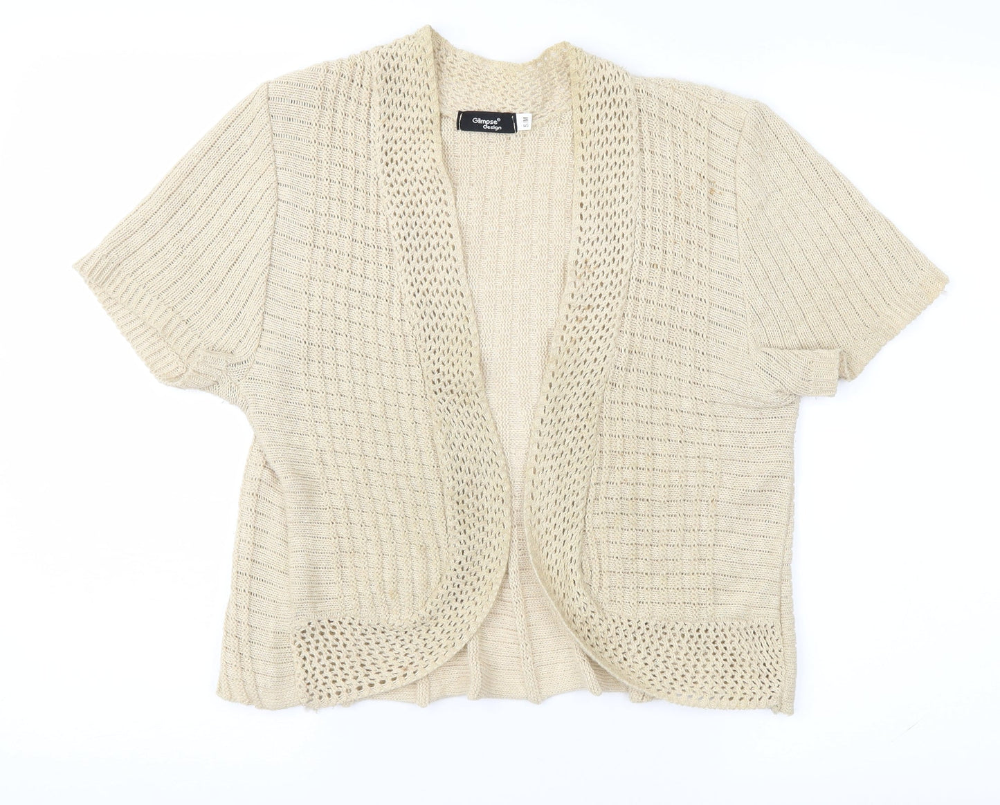 Glimpse Design Womens Beige   Cardigan Jumper Size S