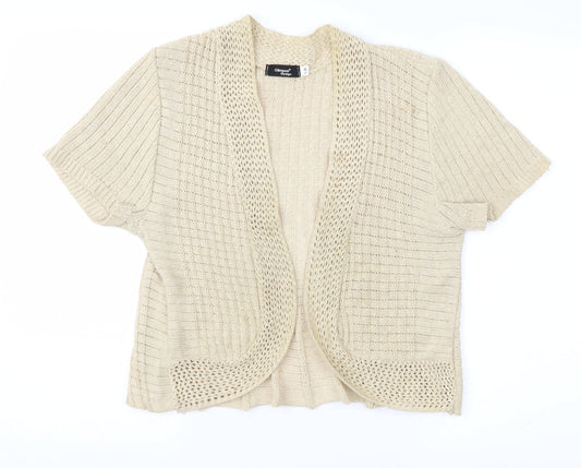 Glimpse Design Womens Beige   Cardigan Jumper Size S
