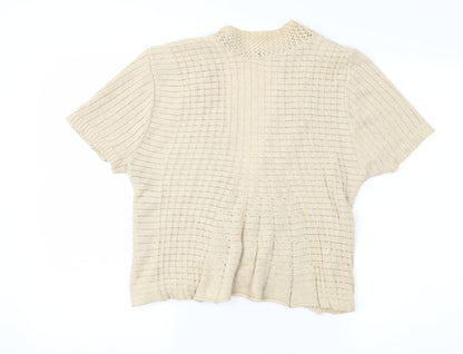 Glimpse Design Womens Beige   Cardigan Jumper Size S