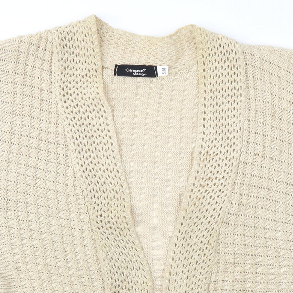 Glimpse Design Womens Beige   Cardigan Jumper Size S