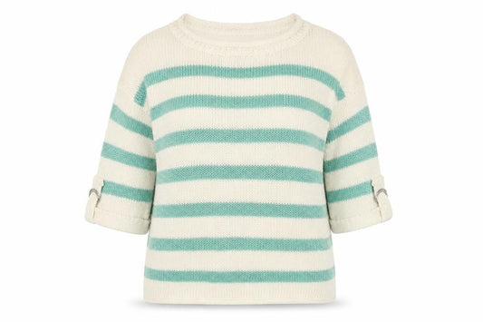 Select Womens Ivory Striped  Pullover Jumper Size 14