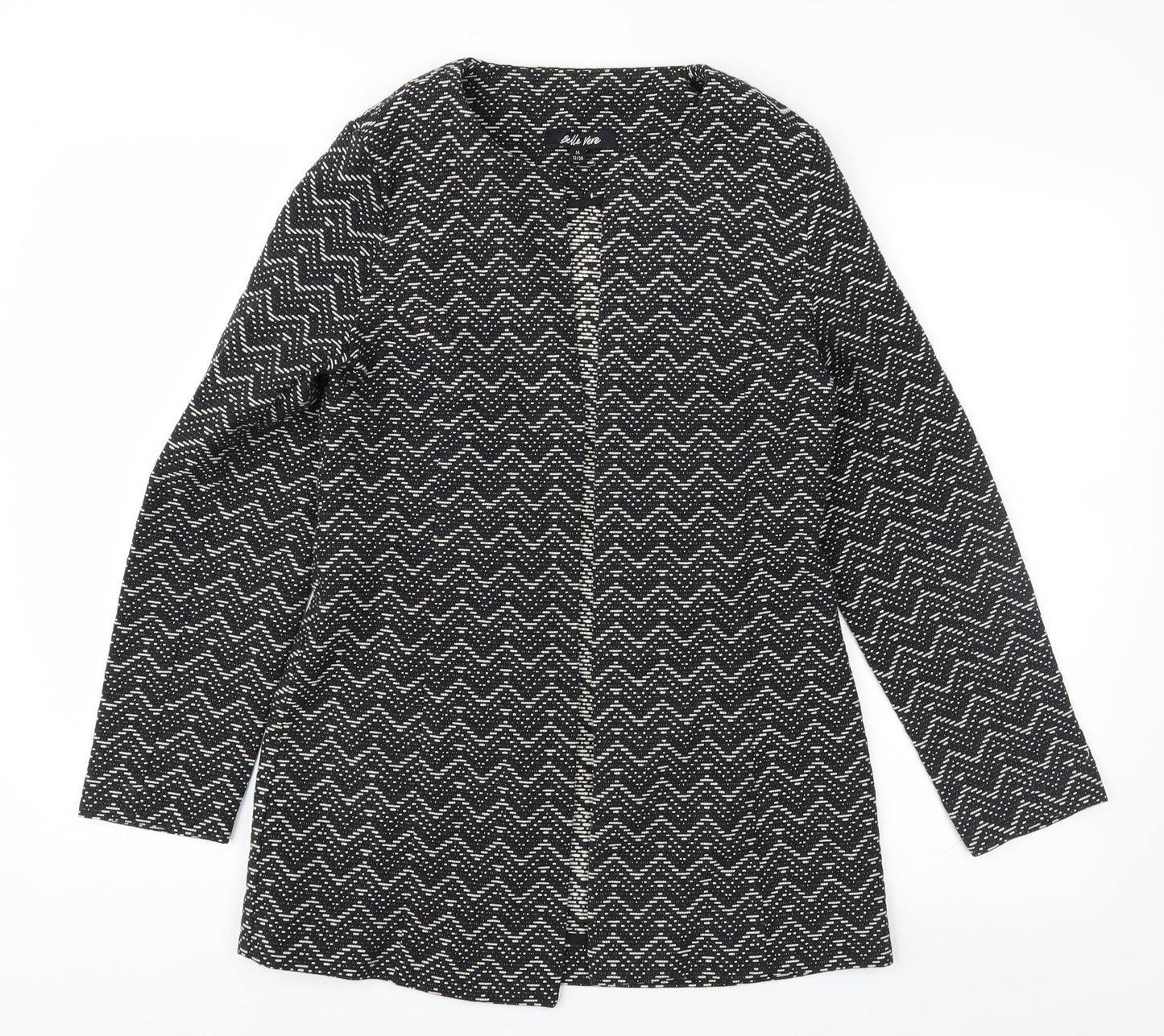 Belle Vere Womens Black Geometric  Jacket  Size 12
