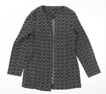 Belle Vere Womens Black Geometric  Jacket  Size 12