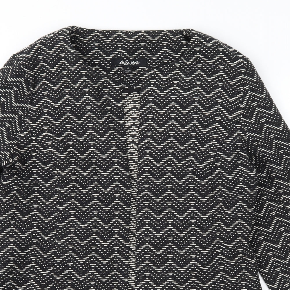 Belle Vere Womens Black Geometric  Jacket  Size 12