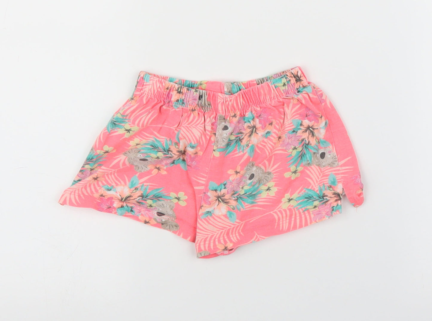 Primark Girls Pink Floral  Cut-Off Shorts Size 3-4 Years - Tropical