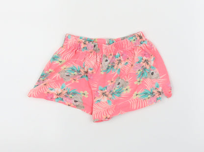 Primark Girls Pink Floral  Cut-Off Shorts Size 3-4 Years - Tropical