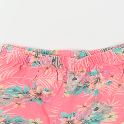 Primark Girls Pink Floral  Cut-Off Shorts Size 3-4 Years - Tropical