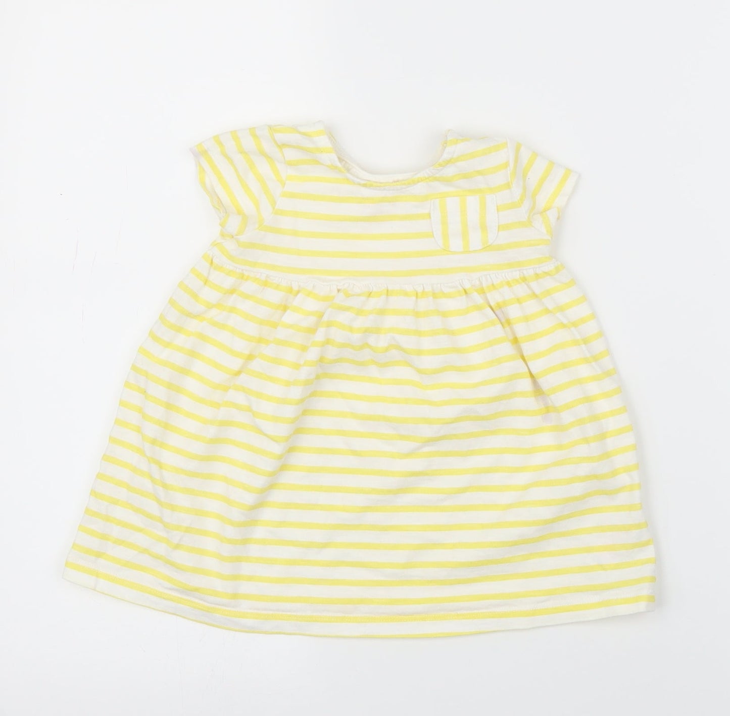 F&F Girls Yellow Striped  A-Line  Size 12-18 Months