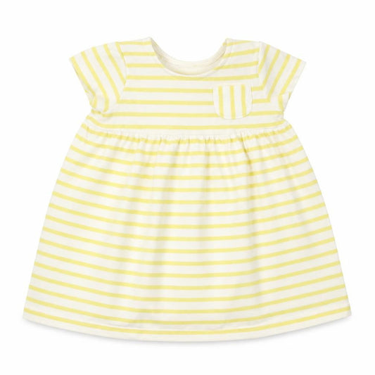 F&F Girls Yellow Striped  A-Line  Size 12-18 Months