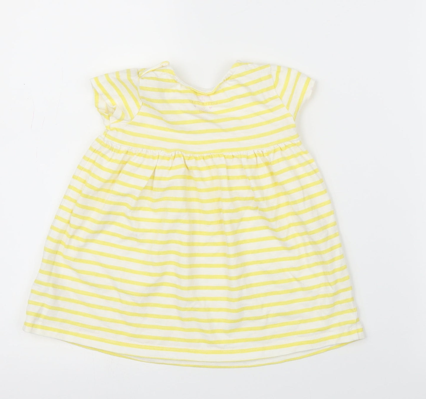 F&F Girls Yellow Striped  A-Line  Size 12-18 Months