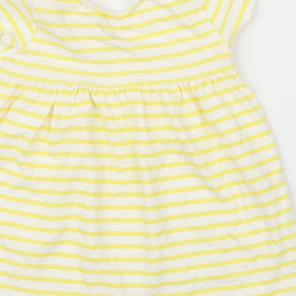 F&F Girls Yellow Striped  A-Line  Size 12-18 Months
