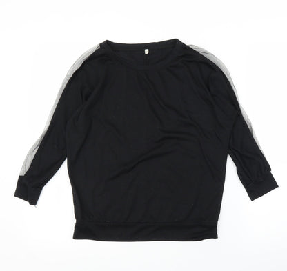 Womens UK Size S Preworn Black Basic Blouse