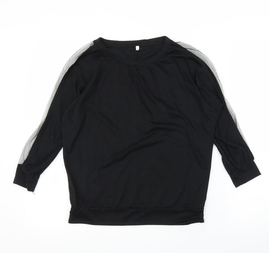Womens UK Size S Preworn Black Basic Blouse
