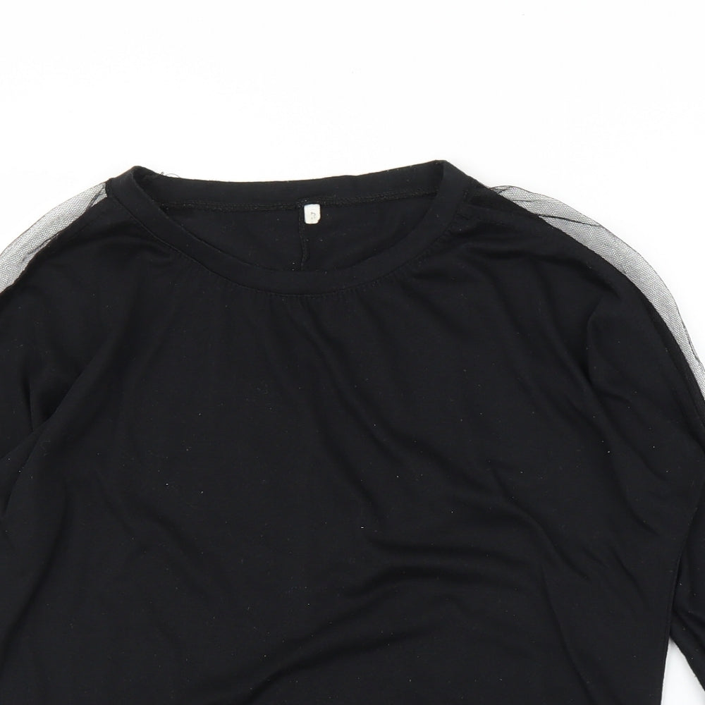 Womens UK Size S Preworn Black Basic Blouse
