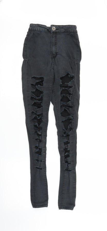 Womens UK Size 6 Girl Vivi Regular Fit Skinny Black Jeans