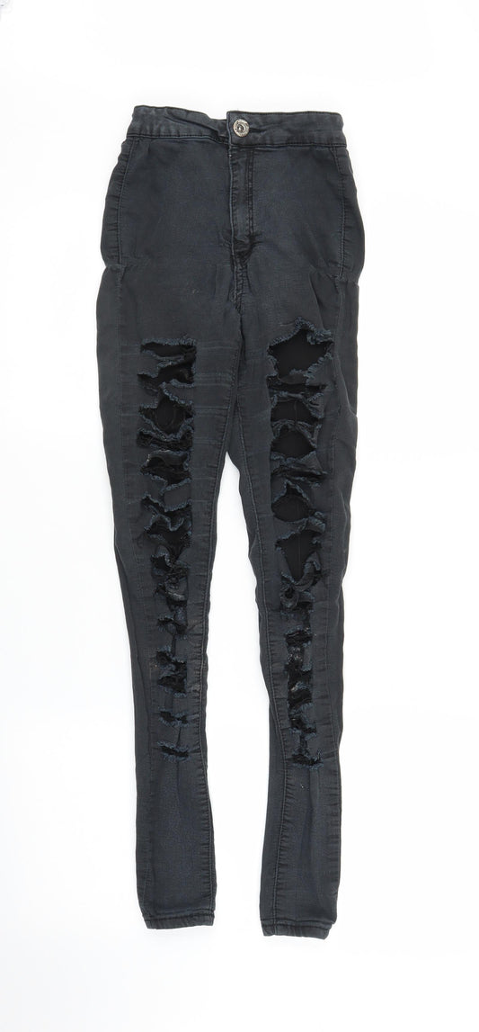 Womens UK Size 6 Girl Vivi Regular Fit Skinny Black Jeans