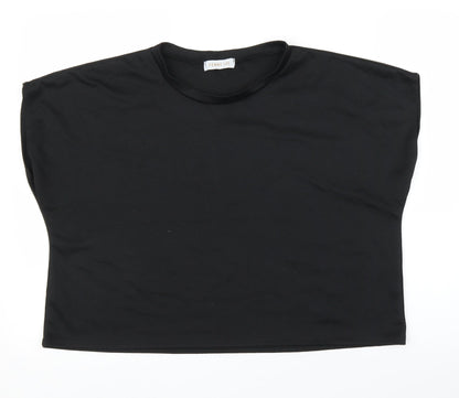 Womens UK Size M Femme Luxe Black Basic Blouse