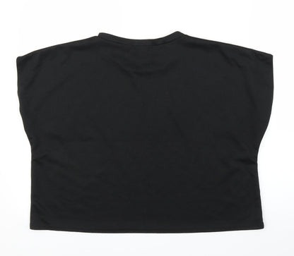 Womens UK Size M Femme Luxe Black Basic Blouse