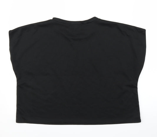 Womens UK Size M Femme Luxe Black Basic Blouse