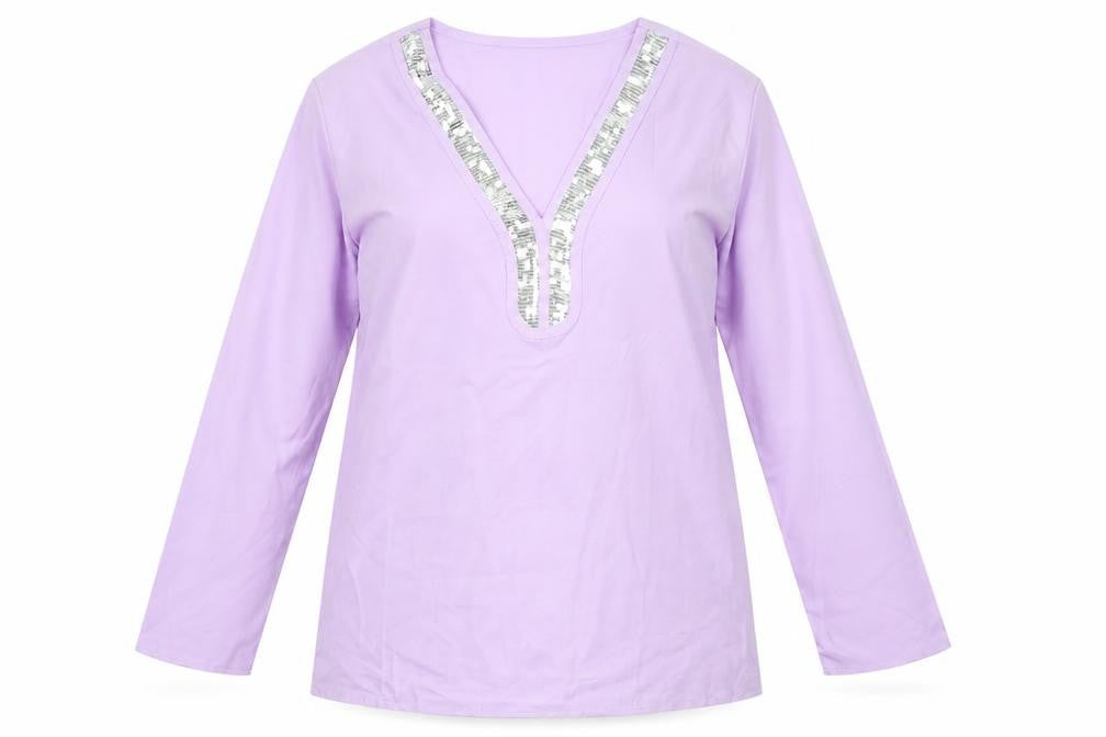 Womens UK Size XL Preworn Purple Basic Blouse