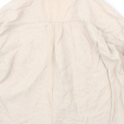 Womens UK Size L Preworn Beige Basic Button-Up