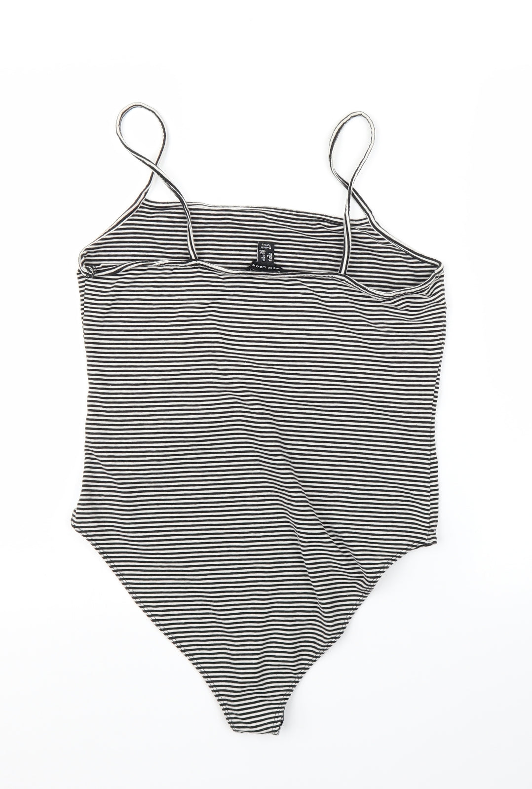 New Look Womens Black Striped  Leotard One-Piece Size 16