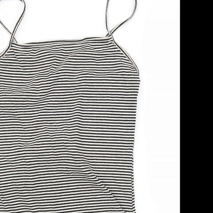 New Look Womens Black Striped  Leotard One-Piece Size 16