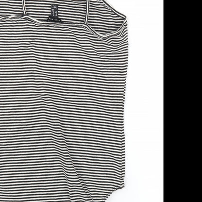 New Look Womens Black Striped  Leotard One-Piece Size 16
