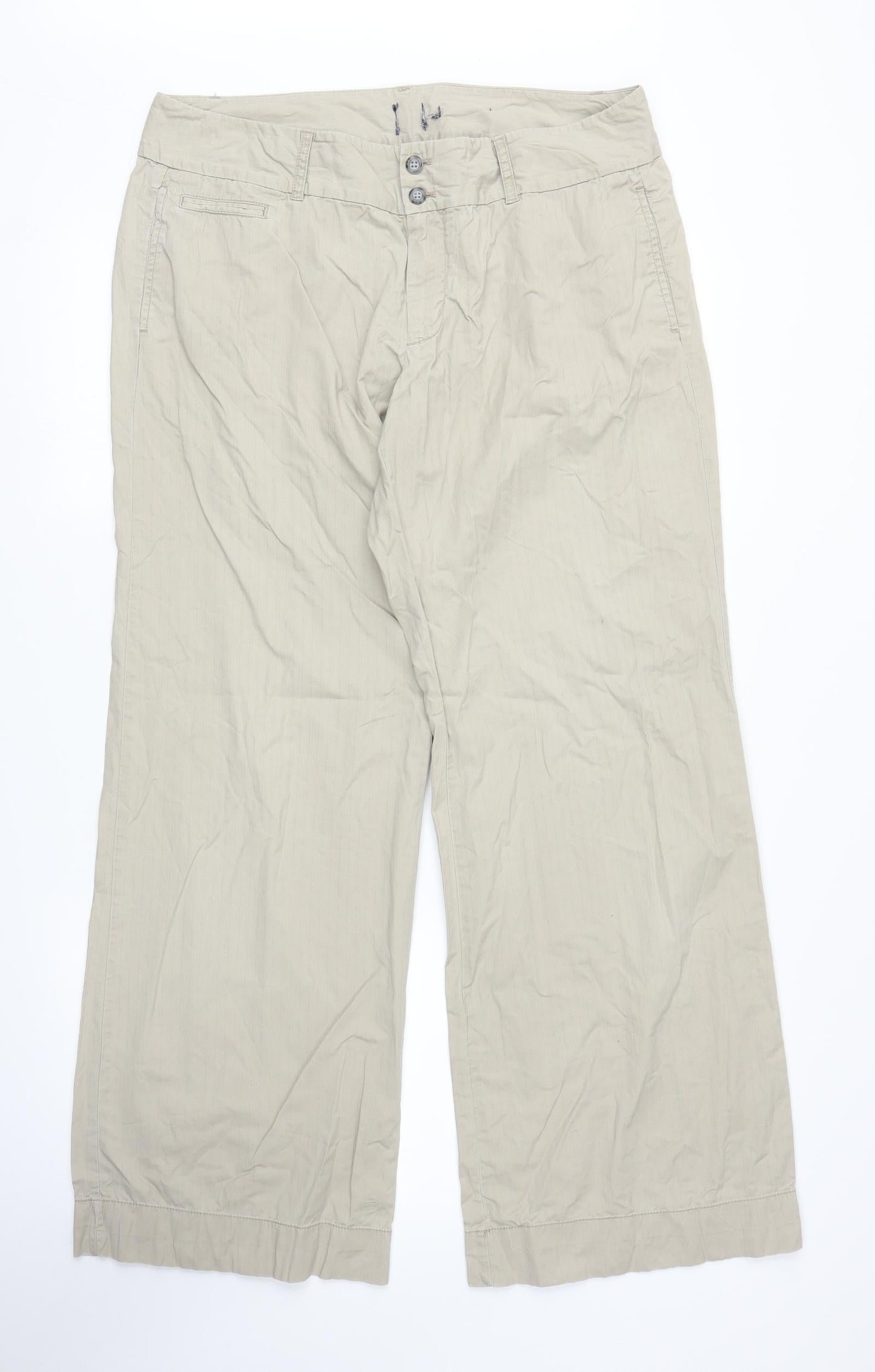 Womens UK Size L Preworn Regular Fit Carpenter Beige Trousers