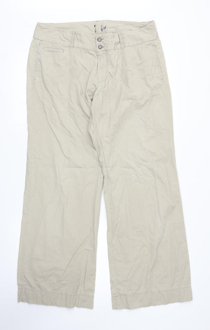 Womens UK Size L Preworn Regular Fit Carpenter Beige Trousers
