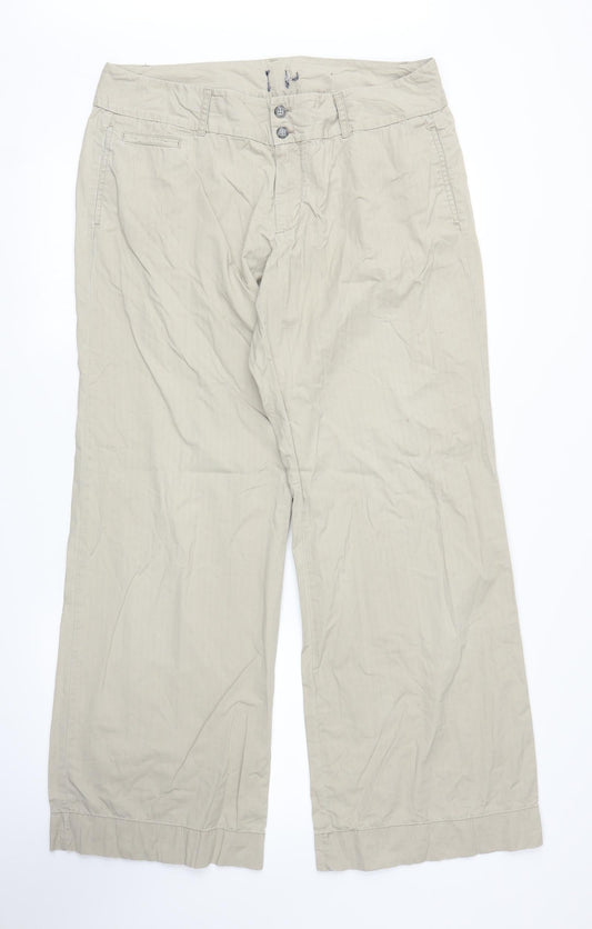 Womens UK Size L Preworn Regular Fit Carpenter Beige Trousers